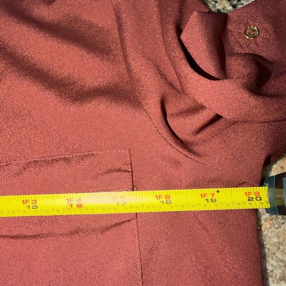 Calvin Klein Roll Tab Blouse M | Mauve Zip Pocket - Picture 4 of 9